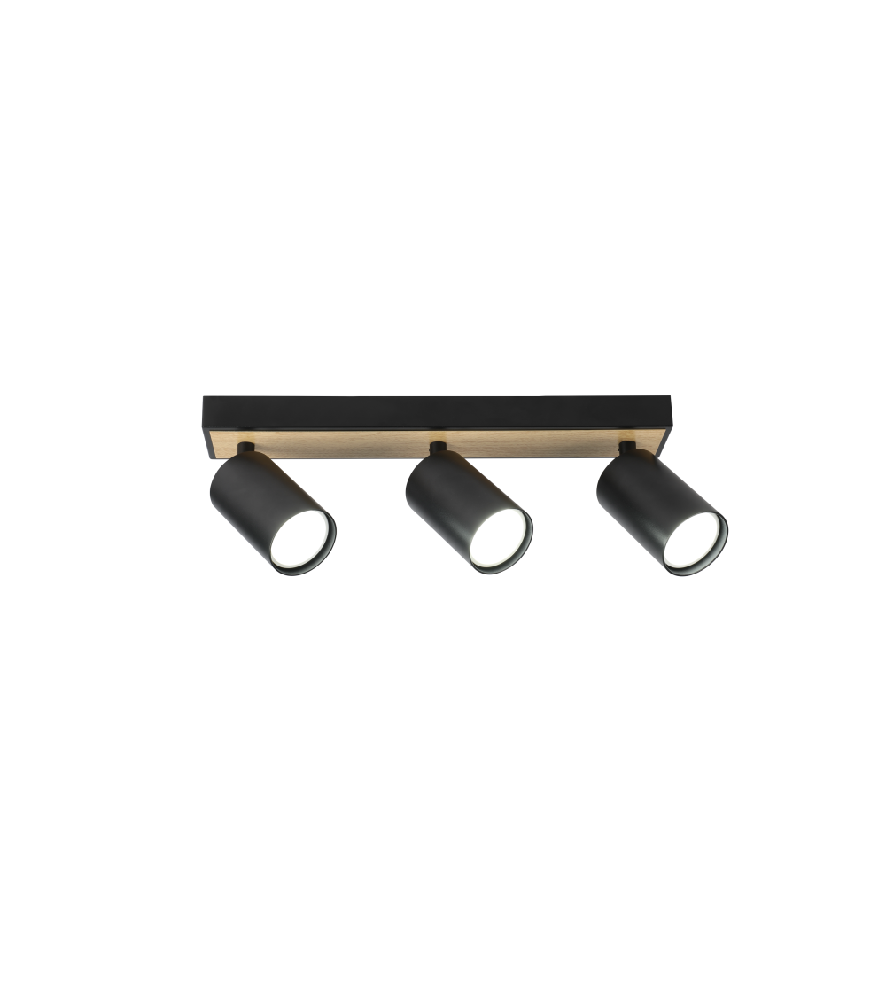 FOCO REVIK 3xGU10 NEGRO HAYA